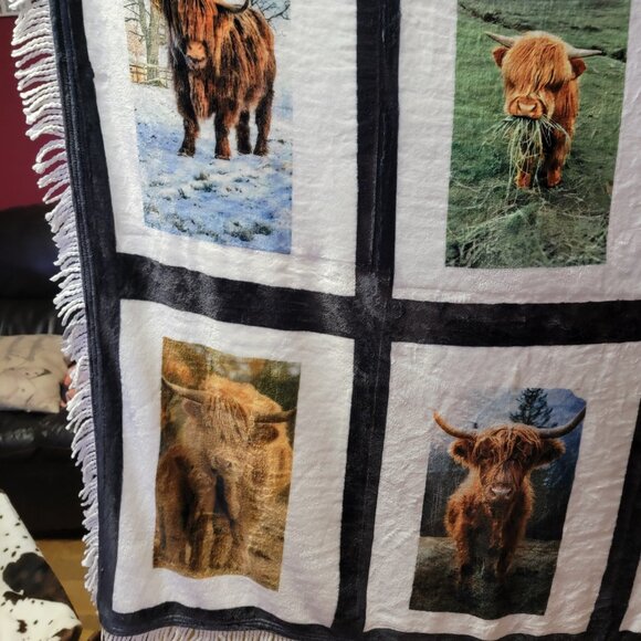 Highland Cow Blanket 9 Custom Photo Throw Blanket - Picture 8 of 15